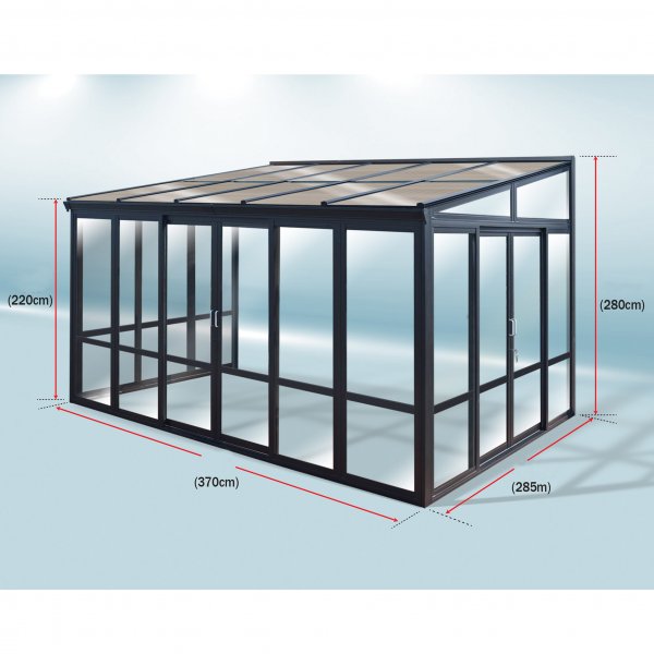 Uterum 10,7m� | S�kerhetsglas och kanalplast | Aluminiumstomme | Vit