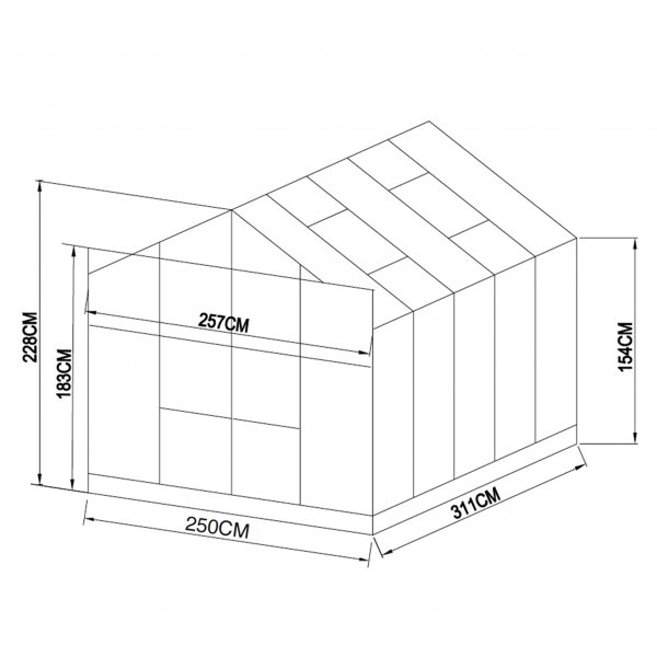 Växthus 8,0m² | 4mm säkerhetsglas | 5 års stormgaranti Växthus 8,0m² | 4mm säkerhetsglas | 5 års stormgaranti