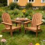 1 Adirondack-stol i teak – Klassisk trädgårdsstol för uteplats & altan | 95 cm hög rygg