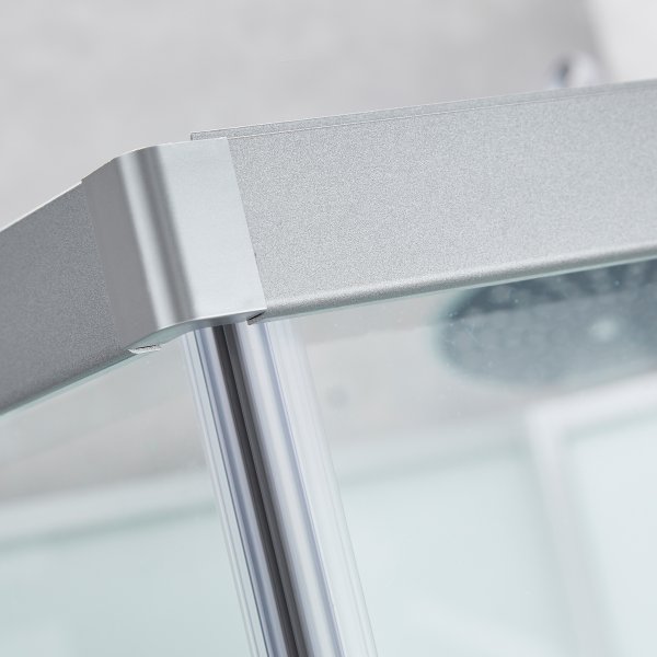 Stilren duschkabin med akrylkar och ryggmassage