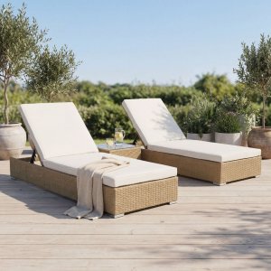 Solsängset med bord | Natur | 70×198×30–36 cm | Galvaniserad stålstomme | Astrid Solsängset med bord | Natur | 70×198×30–36 cm | Galvaniserad stålstomme | Astrid