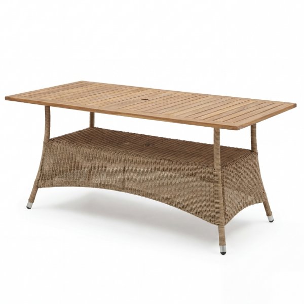 Utematbord 180 cm i Teak & Konstrotting � Exklusivt Tr�dg�rdsbord f�r 6�8 personer | Yxland