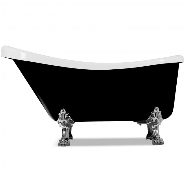 Badkar med tassar 153cm | Frist�ende | Lyxig design | Svart