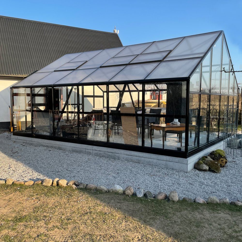 Extra brett premium glasväxthus 31m2 | Stormgaranti och säkerhetsglas | Yta: 31 m2 (6,06 x 5,06 m)