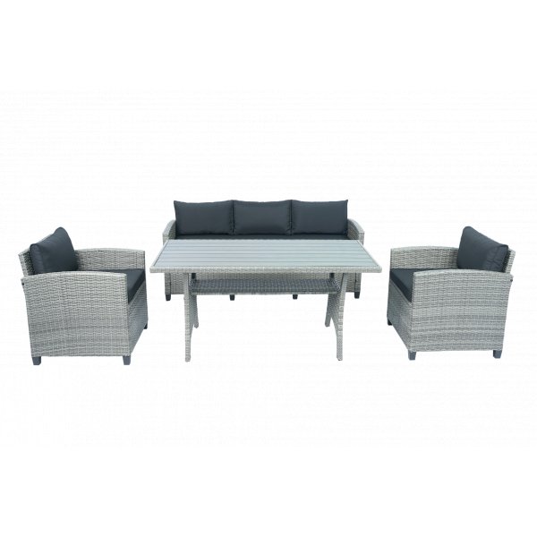 Loungegrupp med soffa, 2 f�t�ljer & bord i gr�tt | Arholma