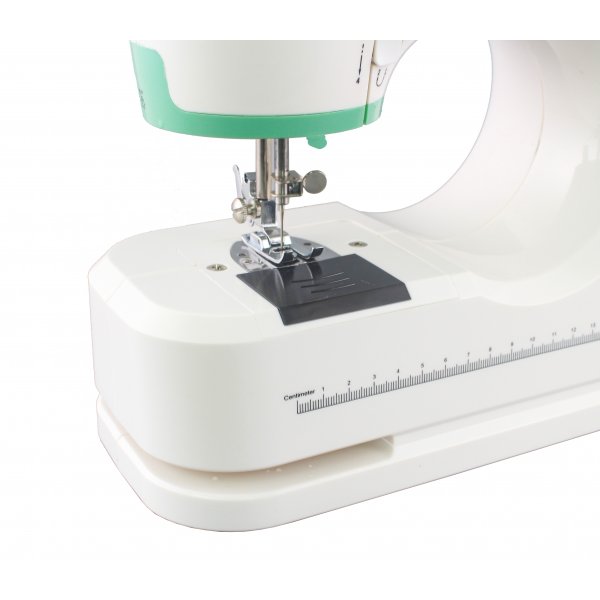 Symaskin elektrisk | 16 s�mmar & LED-belysning | Fotpedal f�r hemmabruk | Vit/Gr�n