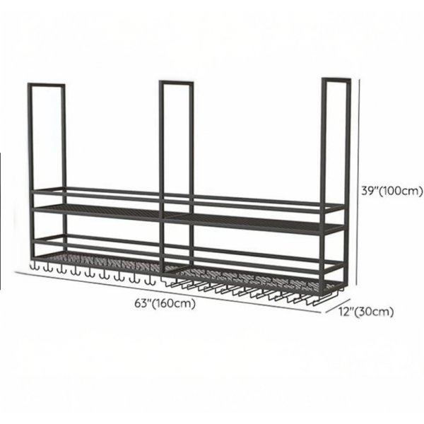 Takh�ngd vinhylla f�r k�ks� | Vin & glash�llare | 160�30 cm | Svart