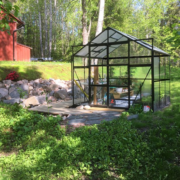 Glasväxthus 4,9m² | 4mm säkerhetsglas | 5 års stormgaranti Glasväxthus 4,9m² | 4mm säkerhetsglas | 5 års stormgaranti