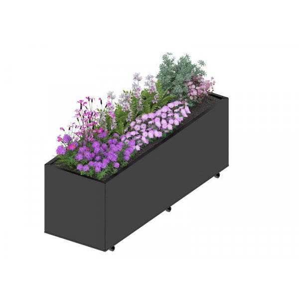 Blomlda i stl | 120x40x60 cm | Svart | Fr utomhusbruk
