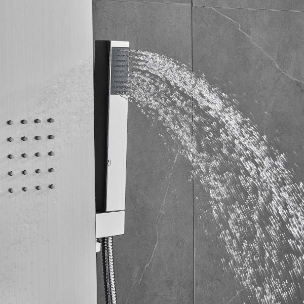 Duschpanel i borstat rostfritt stål | Flora Duschpanel i borstat rostfritt stål | Flora