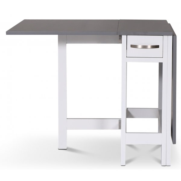 Fårö Slagbord – Vit/Grå | Flexibelt matbord med lådor i akacia & MDF Fårö Slagbord – Vit/Grå | Flexibelt matbord med lådor i akacia & MDF