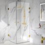 Duschhörna 80x80cm | Säkerhetsglas & mässingsfärgade detaljer | Gianna