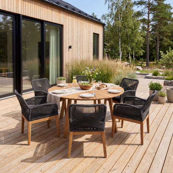 Matgrupp utem�bler | 6 sittplatser | Akaciatr�| Lyfco Florida