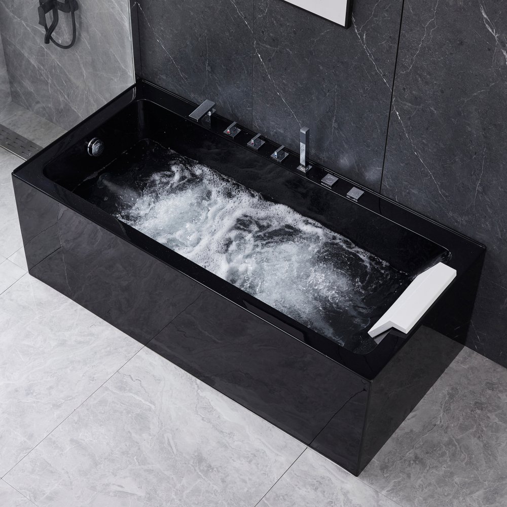 Bubbelbadkar 170x75cm  100% akryl  BK-002(1700)  Svart