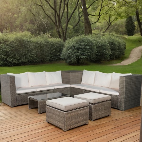 Exklusiv loungegrupp | Inbyggd förvaring | Brun konstrotting | Djursvik Exklusiv loungegrupp | Inbyggd förvaring | Brun konstrotting | Djursvik