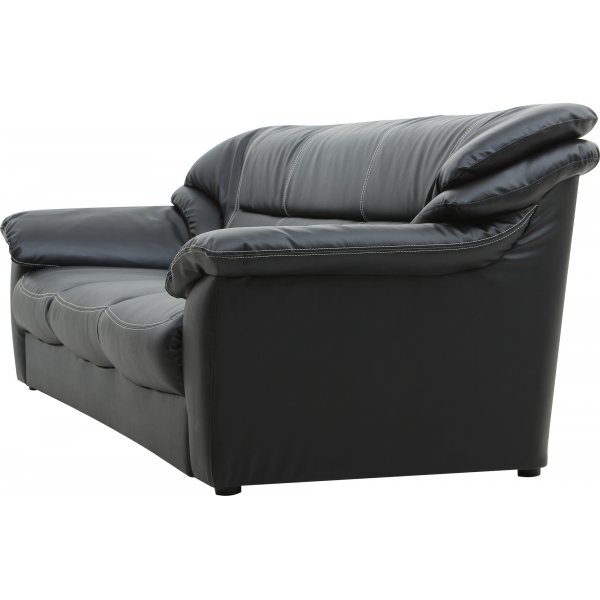 3-sitssoffa Svart | Konstl�der & eukalyptustr� | Dominic