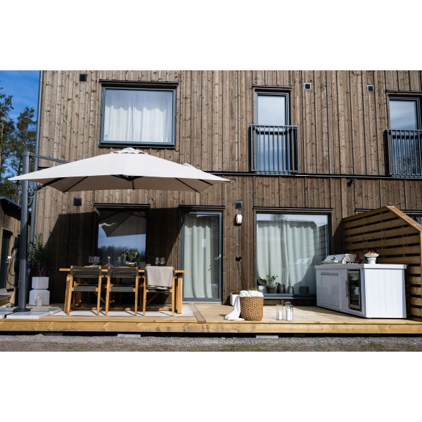 Utekök med kylskåp – Vit | Gasolgrill i rostfritt stål med granitbänkskiva (4 brännare) | Alaska Utekök med kylskåp – Vit | Gasolgrill i rostfritt stål med granitbänkskiva (4 brännare) | Alaska