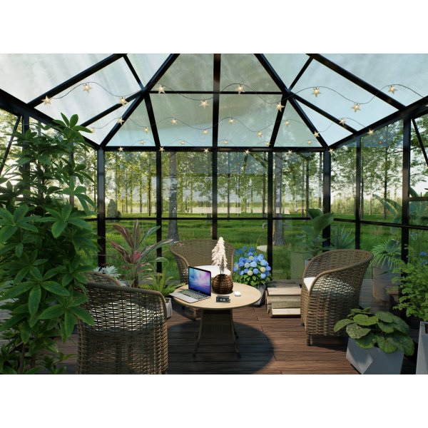 Gazebo 8,1m | Kvadratiskt premiumvxthus | 4 mm skerhetsglas | 5 rs stormgaranti