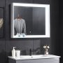 Spegel med inbyggd LED-belysning och hyllkant