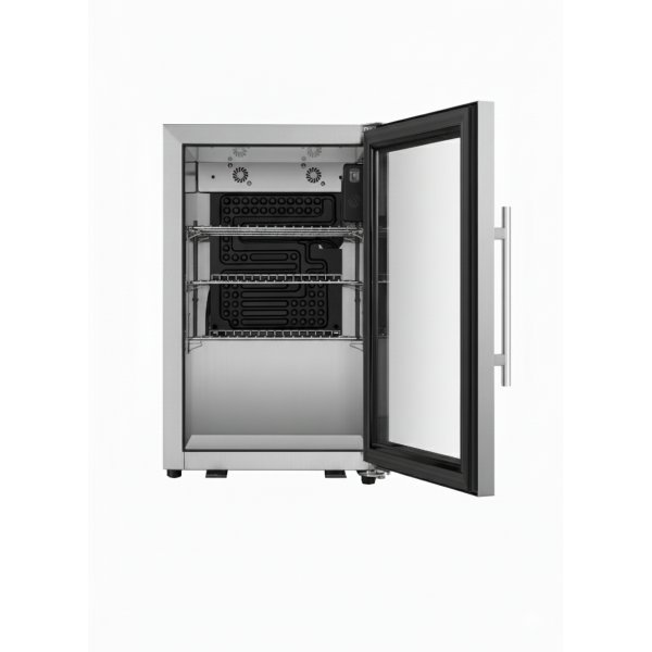 Utomhus kyl i rostfritt stl | UV-glas & LED-belysning | 63L