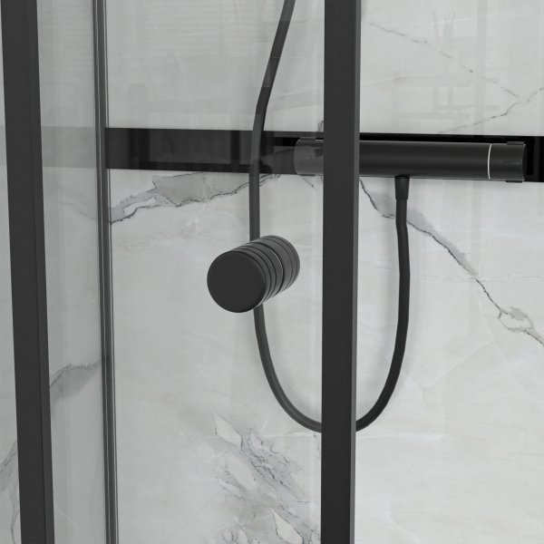 Duschkabin med svart ram | Aluminium och 6mm säkerhetsglas | Sara Duschkabin med svart ram | Aluminium och 6mm säkerhetsglas | Sara