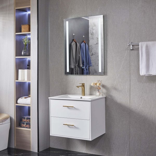 Kommod 60cm | LED-spegel | Blandare och beslag i mässing Kommod 60cm | LED-spegel | Blandare och beslag i mässing