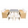 Matgrupp/Utegrupp 10 platser | 6 Stolar & 4 Pallar | Sk�rhamn beige