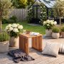 Sidobord 40�40 cm | Massivt teaktr� & tidl�s design | Salt�