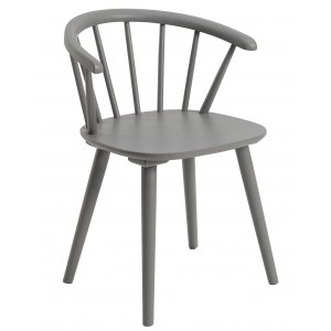 Karmstol | Massivt tr�, gr� finish & klassisk pinnstolsdesign | Lotten 2-pack