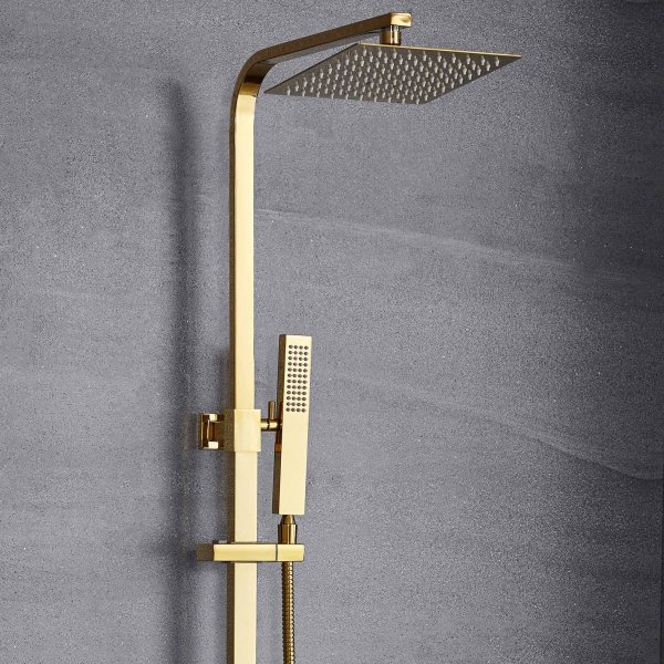 Komplett takduschset med handdusch | Mässing Komplett takduschset med handdusch | Mässing