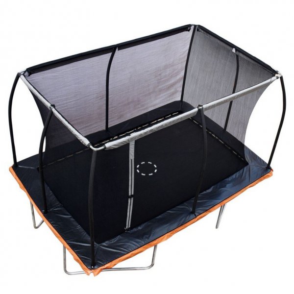 Rektangulär studsmatta 3,6x2,4m | Med skyddsnät | Svart/Orange Rektangulär studsmatta 3,6x2,4m | Med skyddsnät | Svart/Orange