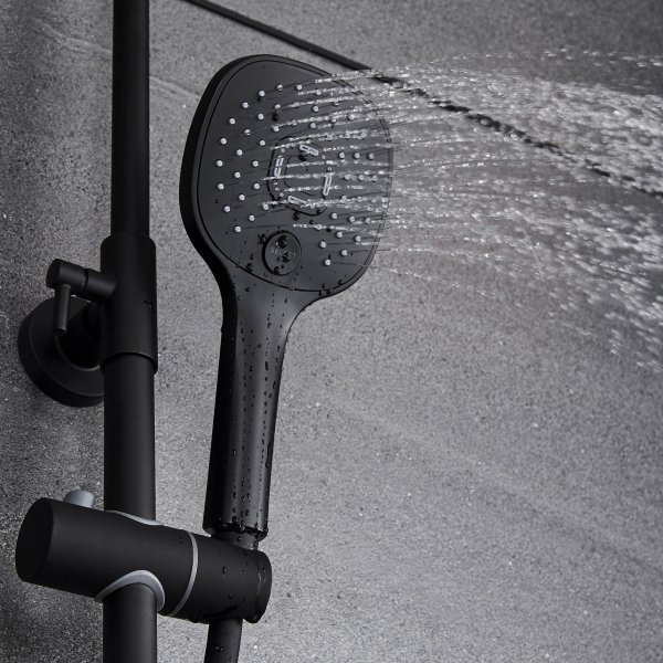 Takduschset med LED-display | Svart Takduschset med LED-display | Svart