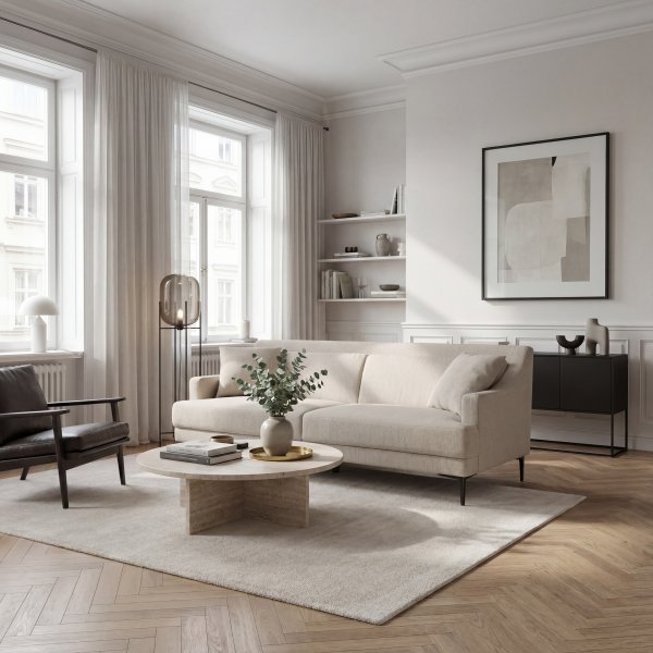 Soffa 3-sits | Eukalyptusträ, polyester & metallben | Hanna Soffa 3-sits | Eukalyptusträ, polyester & metallben | Hanna