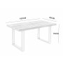 Matbord 160 cm | Ekfolierad MDF, rundade l�ngsidor & svart metall | Aster