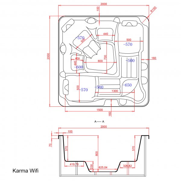 Spabad Karma WiFi - 5 personer | LED Jets | Lyfco