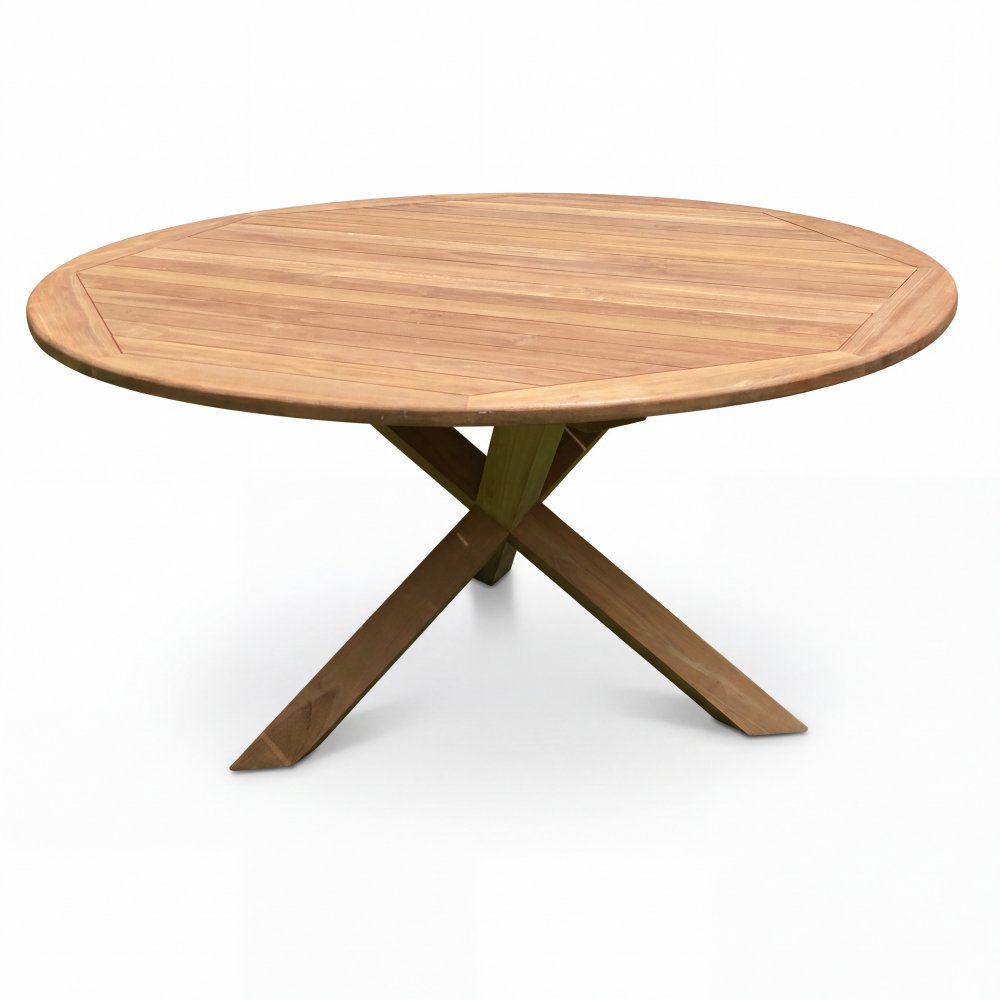 Salt&ouml; Matbord &Oslash;150 cm i Massiv Teak  Runt Utebord
