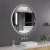Rund badrumsspegel 80x80 | Svart ram | LED-belysning | Anti-fog & touch-styrning