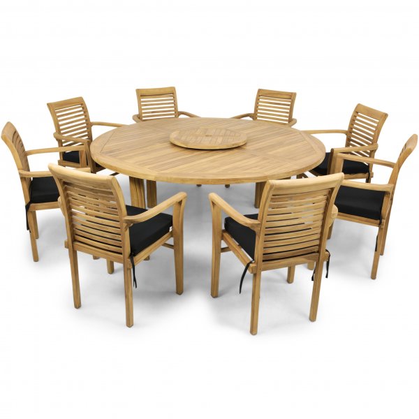 Runt utebord 180 cm | 8 stolar teak |Lyfco Ut