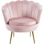 F�t�lj | Rosa sammet, v�gformat ryggst�d & m�ssingsben | Kingsley