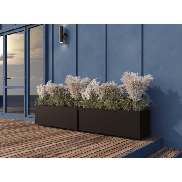 Blomlda i stl | 120x40x60 cm | Svart | Fr utomhusbruk