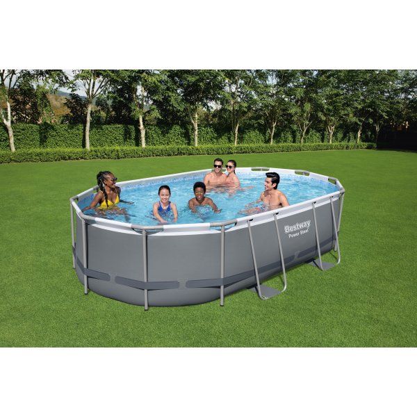 Bestway pool ovan mark 4,88x3,05m - 1m djup | Power Steel Oval (56448)