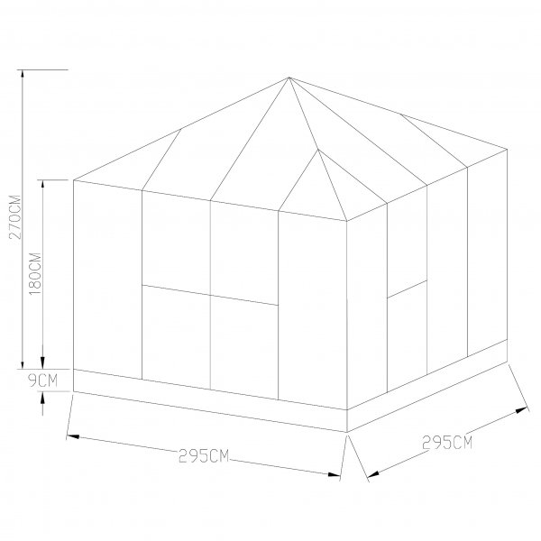 Växthus 8,7 m² | 5 års stormgaranti | Kvadratiskt premiumväxthus | Gazebo Växthus 8,7 m² | 5 års stormgaranti | Kvadratiskt premiumväxthus | Gazebo