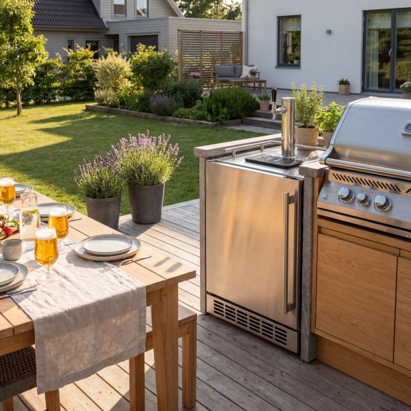 �lkyl med tappkran f�r utomhusbruk | 172L | Rostfritt st�l | Kompressorkylning