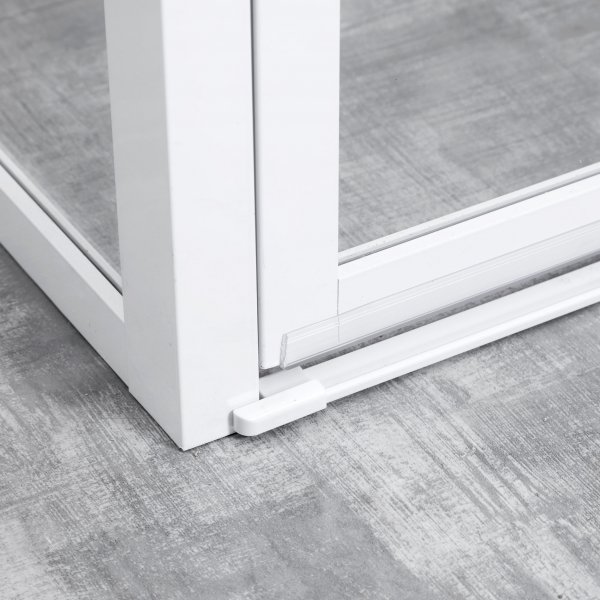 Duschh�rna med vita profiler | 6mm s�kerhetsglas