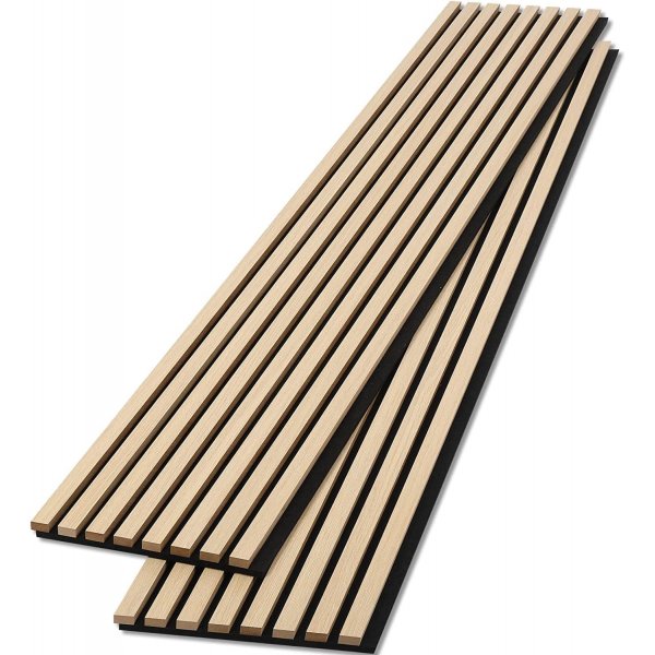 Trälamell akustikpaneler | 2400x600x21mm | Vit ek Trälamell akustikpaneler | 2400x600x21mm | Vit ek