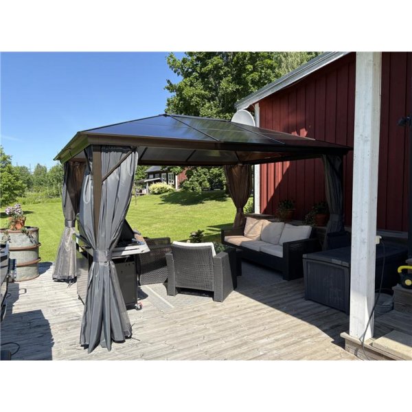 Paviljong premium 4x3m | Tak i kanalplast | Inkl. V�ggar och myggn�t
