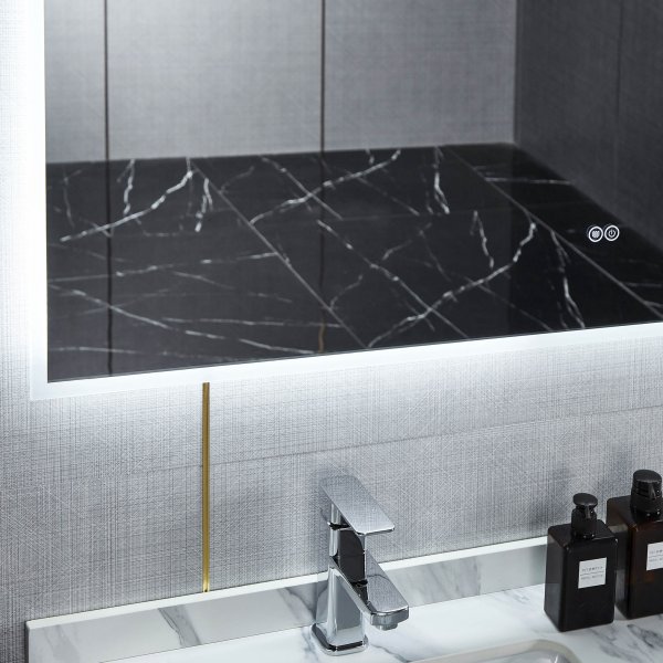 Stor spegel med LED-belysning och anti-fog-funktion Stor spegel med LED-belysning och anti-fog-funktion