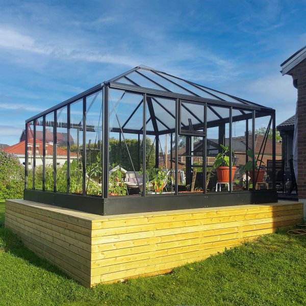 Orangeri och uterum 19,2m | Kvadratiskt premium-vxthus