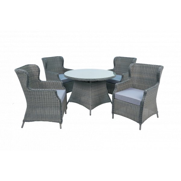 Rund matgrupp utomhus | 4 stolar | Dynor ing�r | Jacksonville gr�