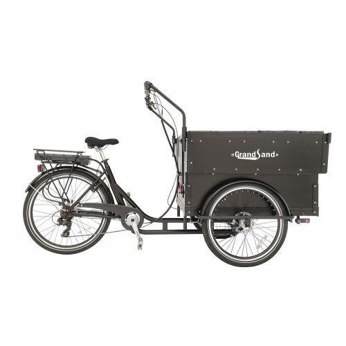 Extra stor el-Lådcykel | Cargobike med Kapell, 250W Motor & LG-Batteri | Svart